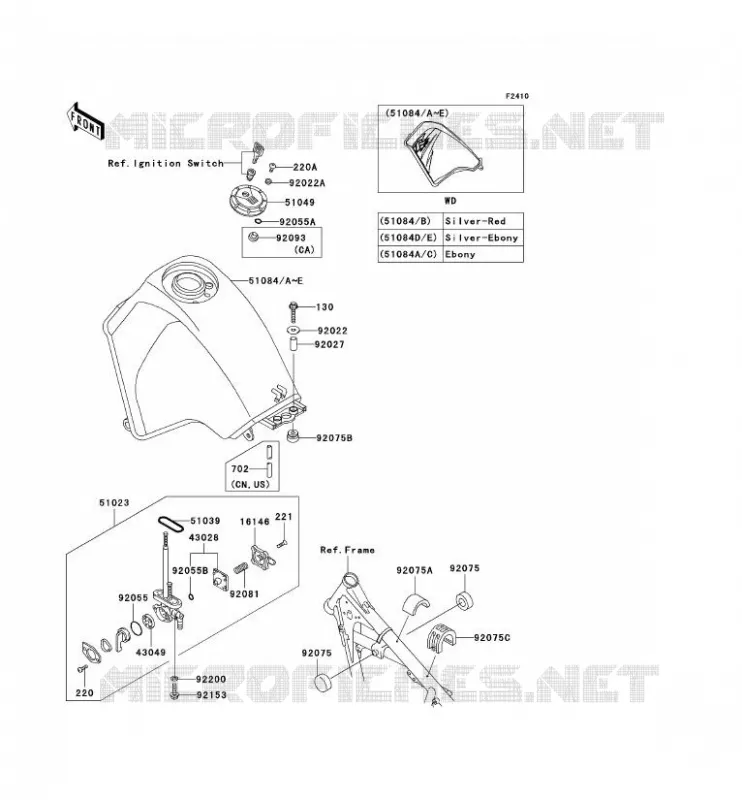 FUEL TANK Kawasaki MOTOS 650 2007 KLR650  KL650A7F