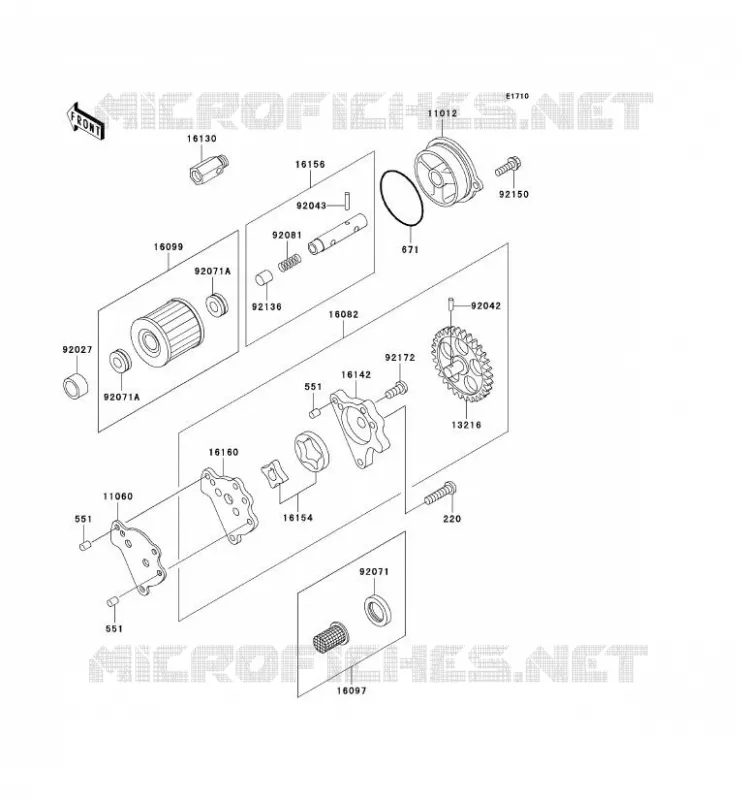 OIL PUMP Kawasaki MOTOS 650 2007 KLR650  KL650A7F