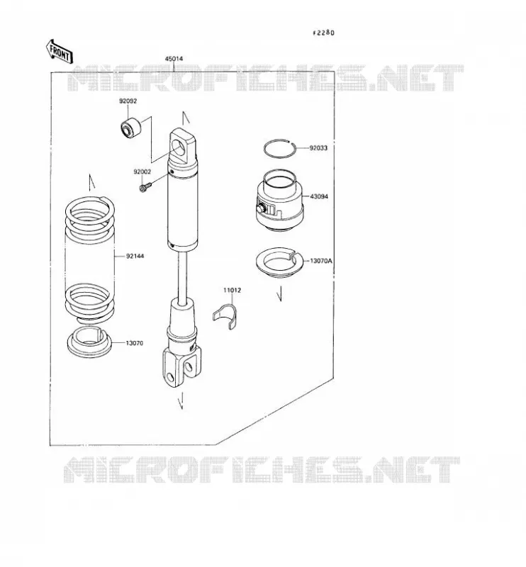 SUSPENSION - SHOCK ABSORBER Kawasaki MOTOS 650 1995 KLR650  KL650-A9