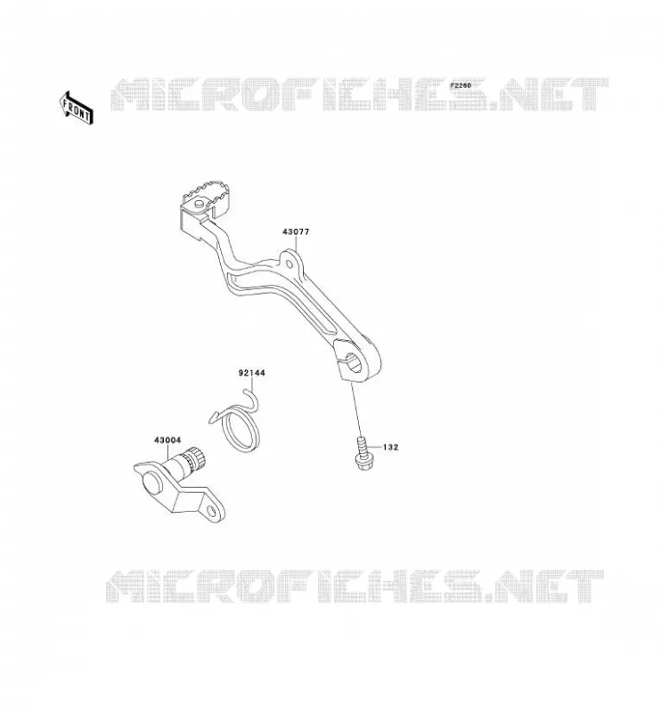 BRAKE PEDAL Kawasaki MOTOS 650 1990 TENGAI  KL650-B2