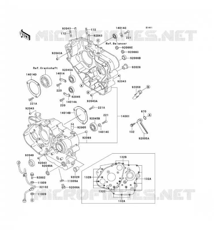 CRANKCASE(S) Kawasaki MOTOS 650 1990 TENGAI  KL650-B2