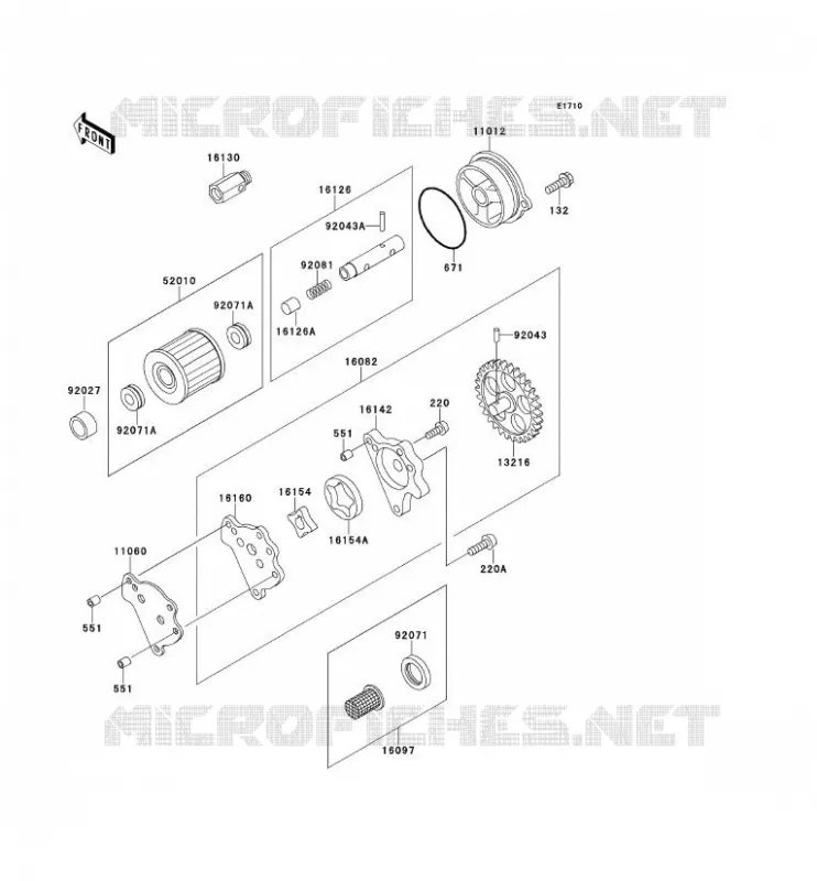 OIL PUMP Kawasaki MOTOS 650 1990 TENGAI  KL650-B2