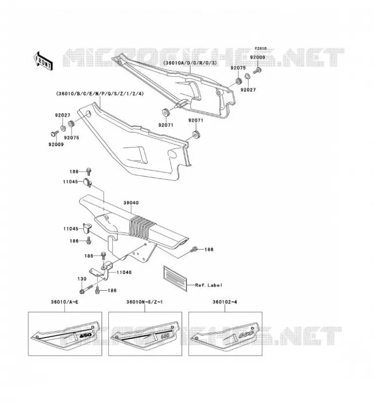 SIDE COVERS - CHAIN COVER Kawasaki MOTOS 650 1990 TENGAI  KL650-B2