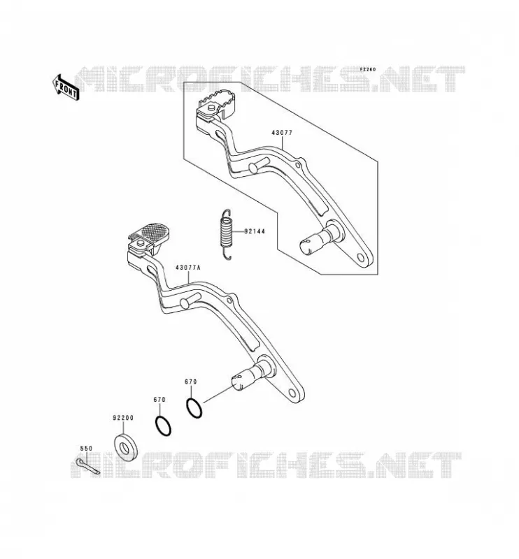 BRAKE PEDAL Kawasaki MOTOS 650 1995 KLR650  KL650-C1