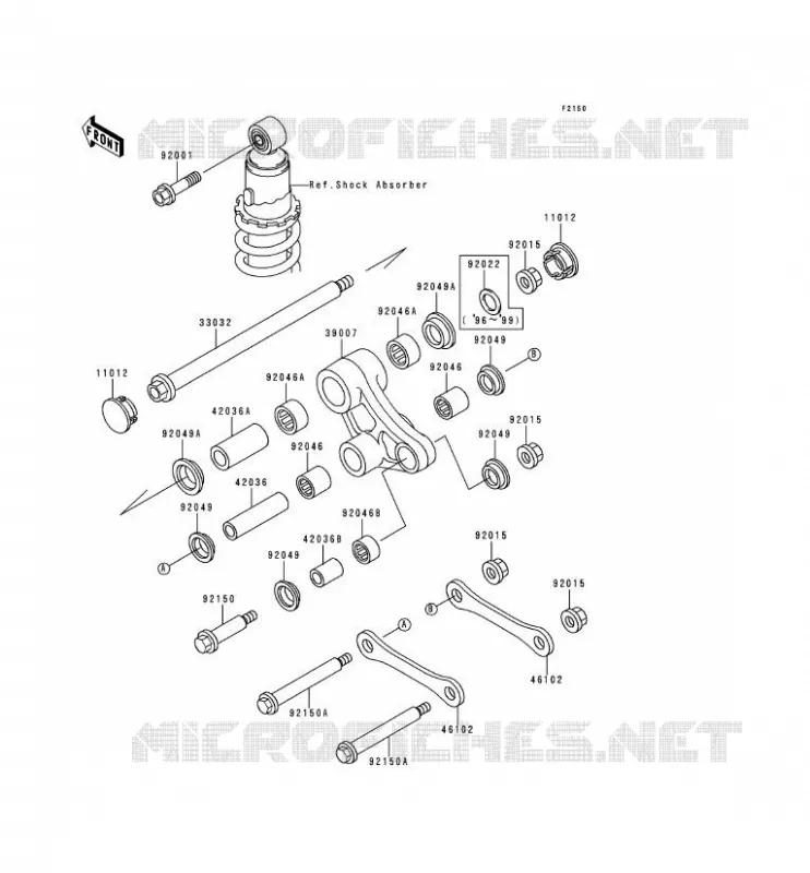 SUSPENSION Kawasaki MOTOS 650 1996 KLR650  KL650-C2