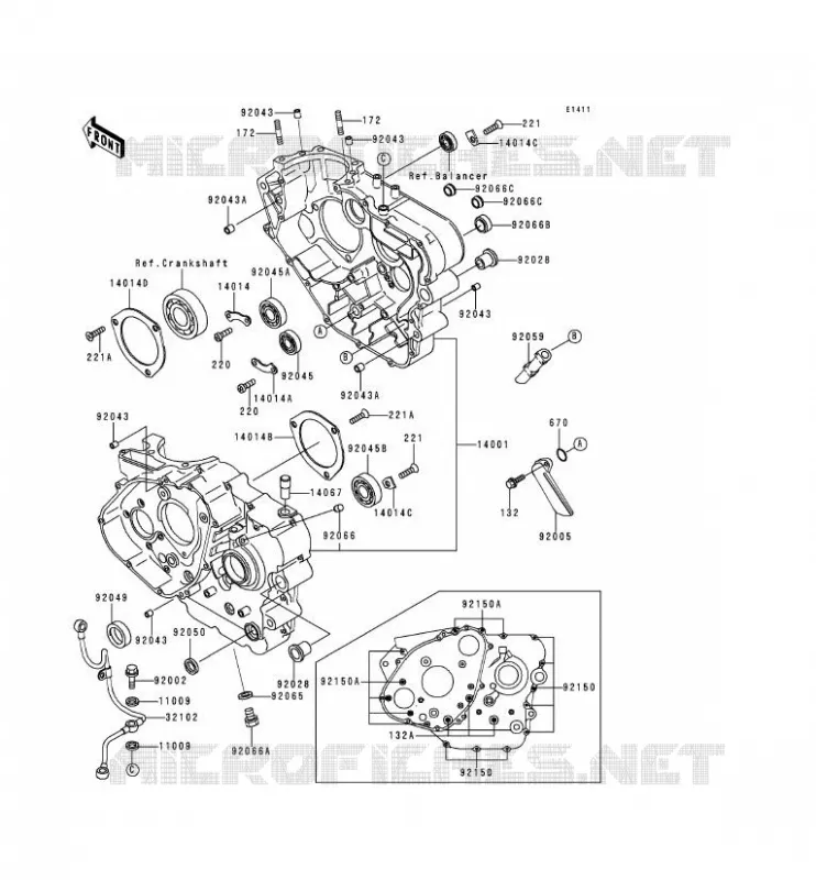 CRANKCASE(S) Kawasaki MOTOS 650 1999 KLR650  KL650-C5