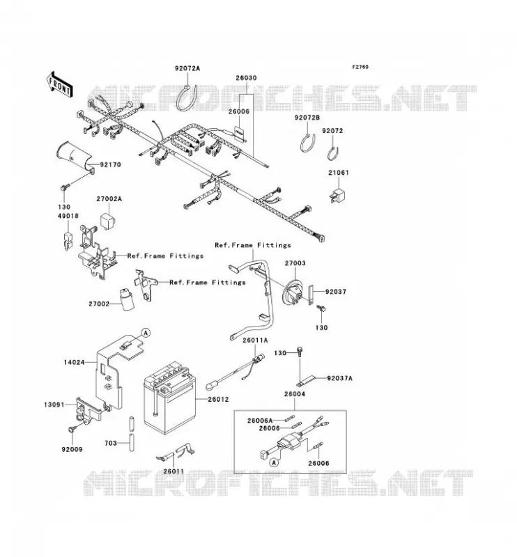 CHASSIS ELECTRICAL EQUIPMENT Kawasaki MOTOS 650 2000 KLR650  KL650-C6