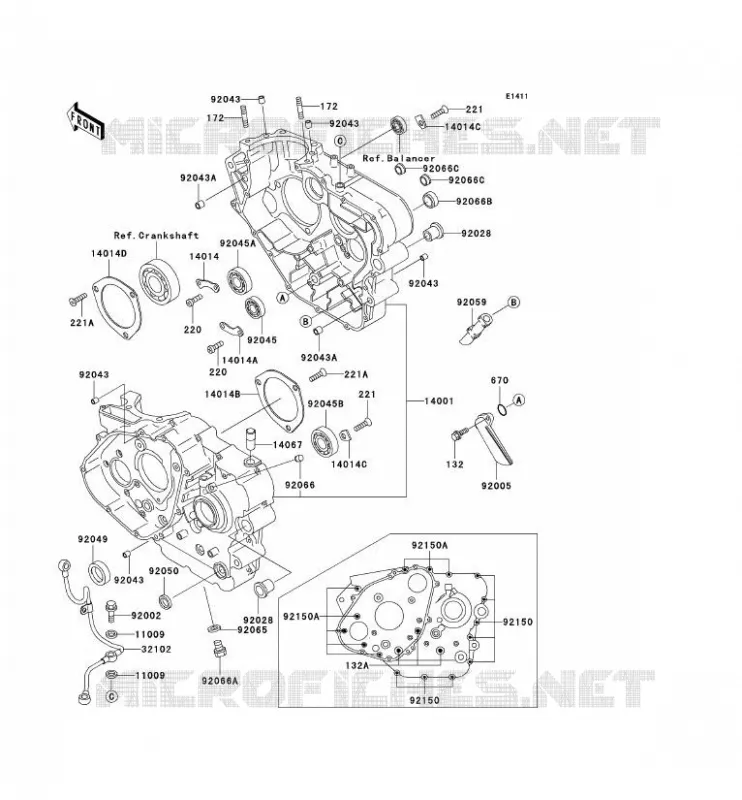 CRANKCASE(S) Kawasaki MOTOS 650 2000 KLR650  KL650-C6