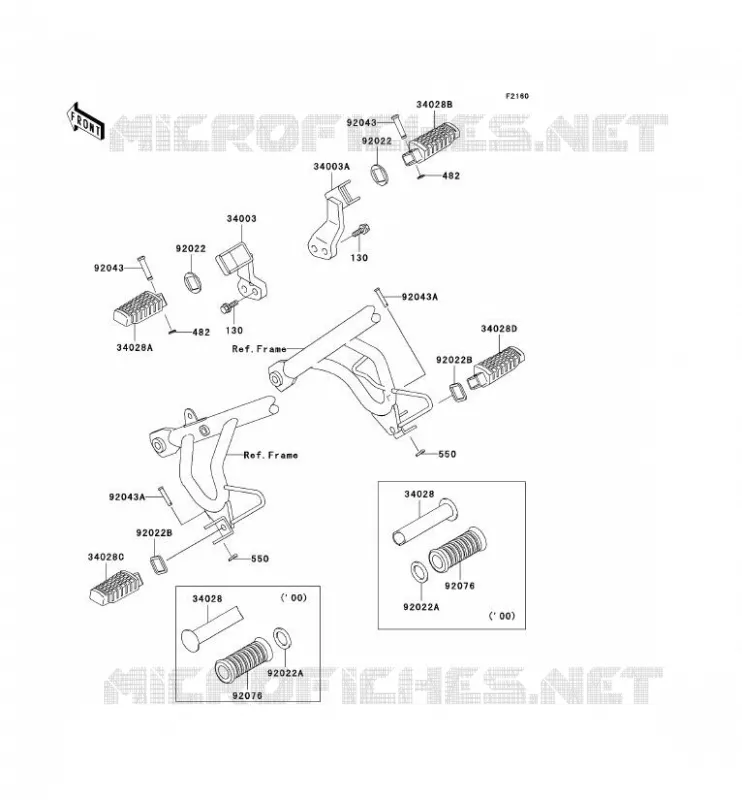 FOOTREST Kawasaki MOTOS 650 2000 KLR650  KL650-C6