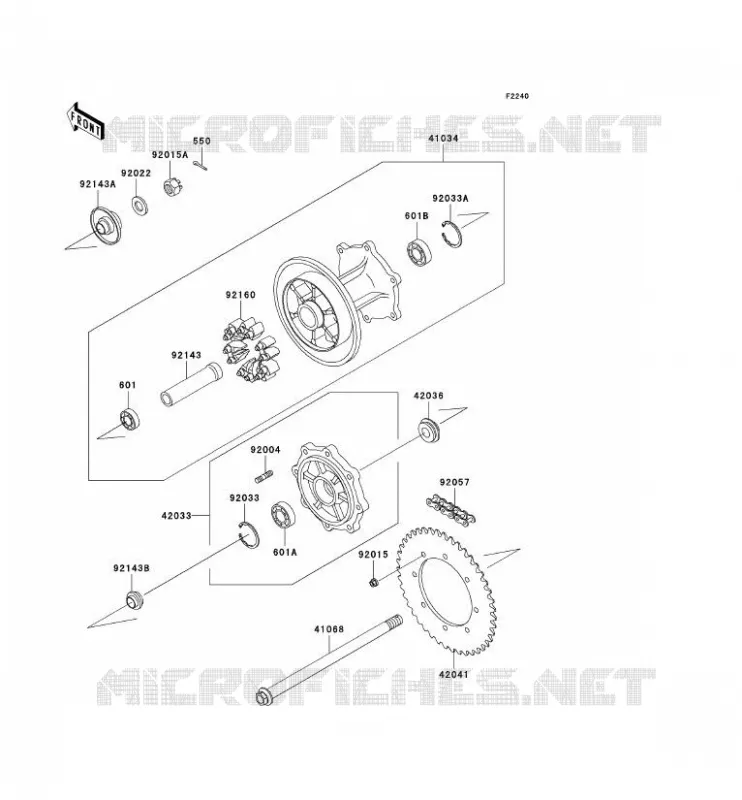 REAR HUB Kawasaki MOTOS 650 2000 KLR650  KL650-C6