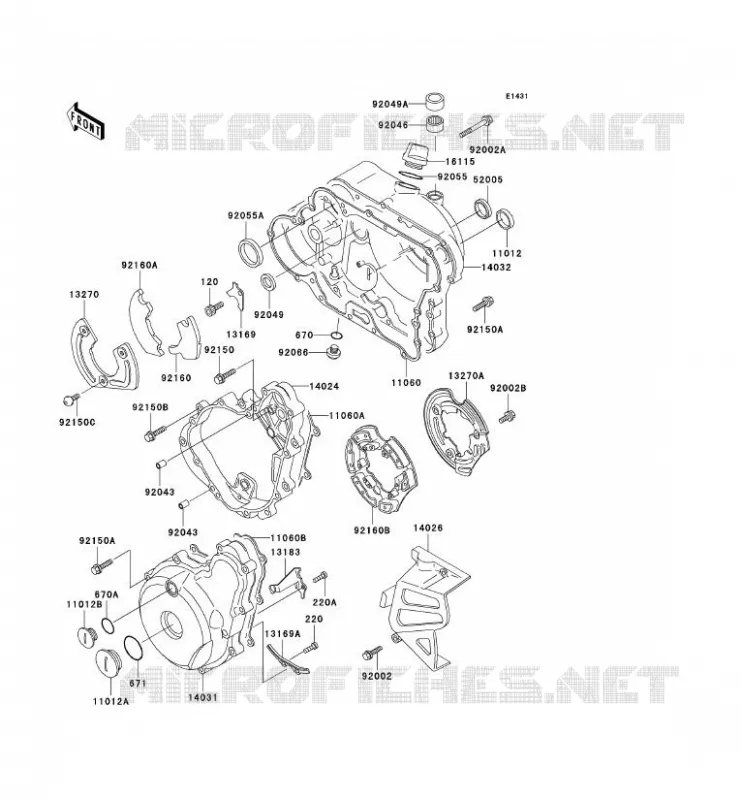 ENGINE COVERS Kawasaki MOTOS 650 2001 KLR650  KL650-C7