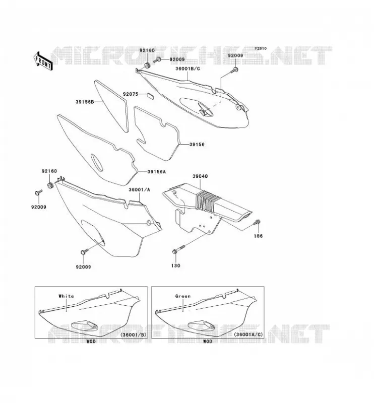 SIDE COVERS - CHAIN COVER Kawasaki MOTOS 650 2001 KLR650  KL650-C7