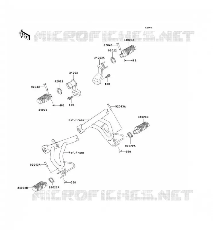 FOOTREST Kawasaki MOTOS 650 2001 KLR650  KL650-C7