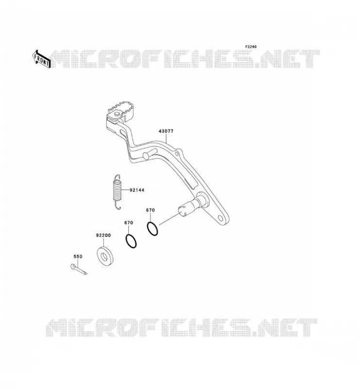 BRAKE PEDAL Kawasaki MOTOS 650 2001 KLR650  KL650-C7
