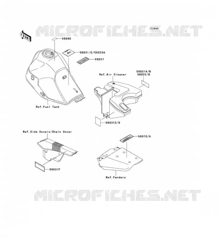 LABELS Kawasaki MOTOS 650 2001 KLR650  KL650-C7
