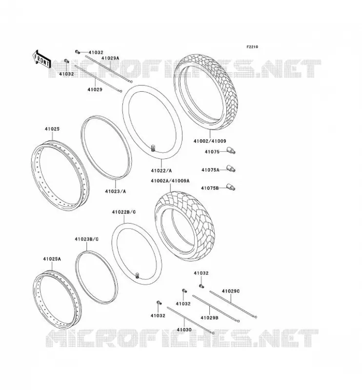 WHEELS - TIRES Kawasaki MOTOS 650 2002 KLR650  KL650-C8