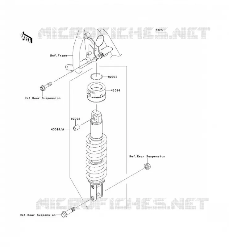 SUSPENSION - SHOCK ABSORBER Kawasaki MOTOS 650 2008 KLR650  KL650E8F