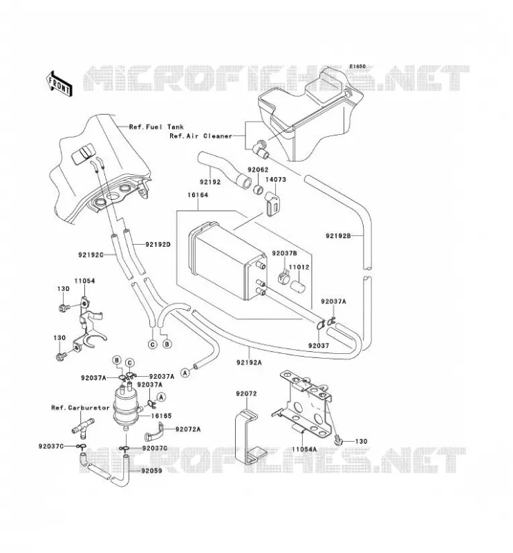 FUEL EVAPORATION SYSTEM Kawasaki MOTOS 650 2008 KLR650  KL650E8F