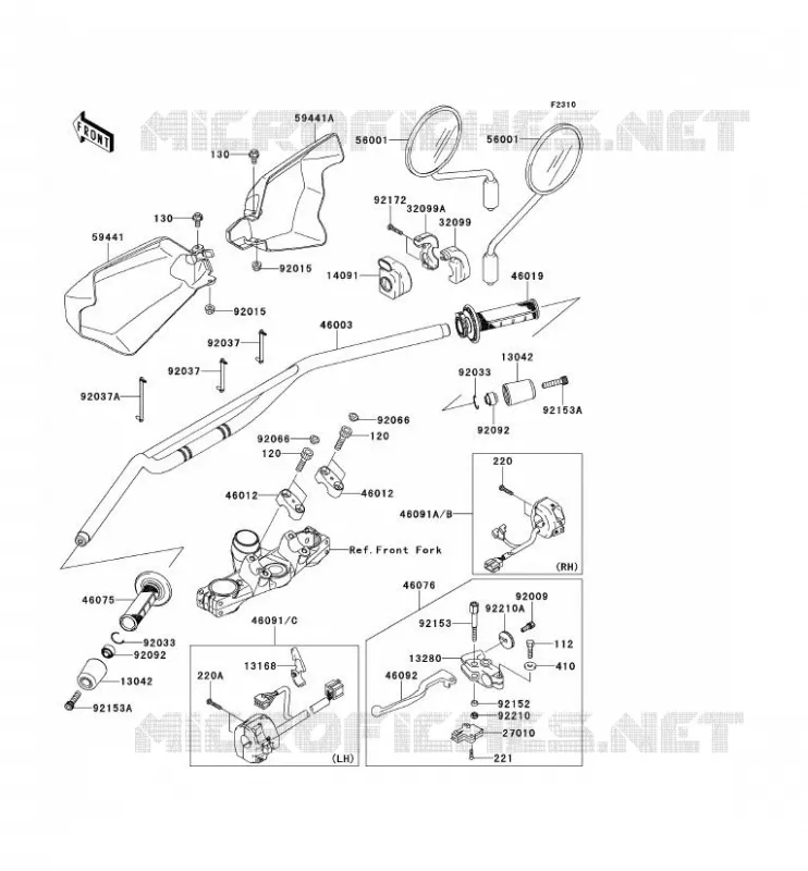 HANDLEBAR Kawasaki MOTOS 650 2008 KLR650  KL650E8F