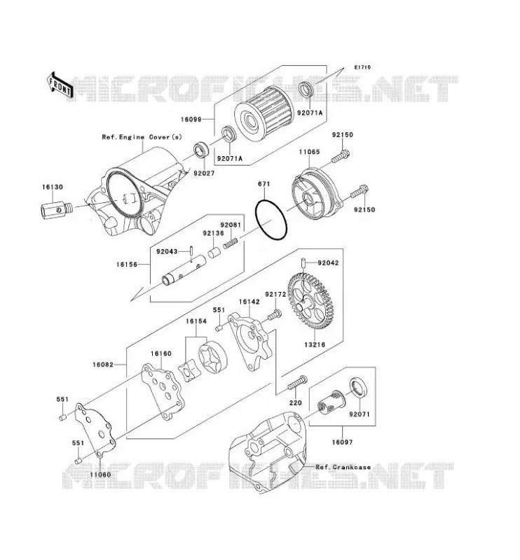 OIL PUMP Kawasaki MOTOS 650 2008 KLR650  KL650E8F