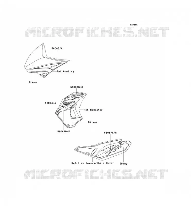 STICKER(GREEN) Kawasaki MOTOS 650 2008 KLR650  KL650E8F