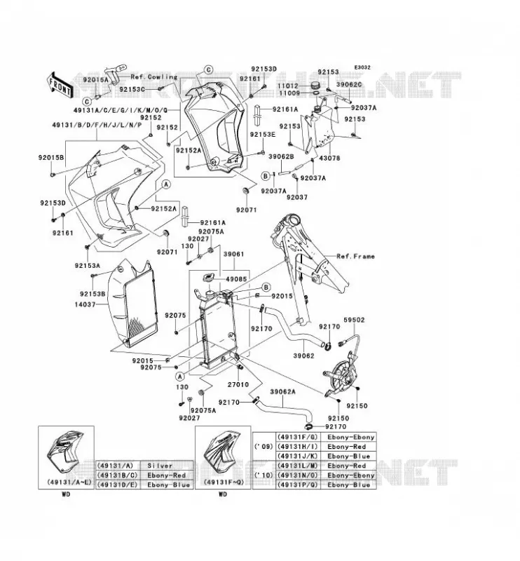 RADIATOR Kawasaki MOTOS 650 2009 KLR650  KL650E9F