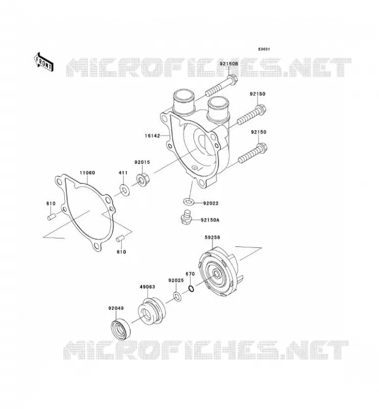 WATER PUMP Kawasaki MOTOS 650 2009 KLR650  KL650E9F