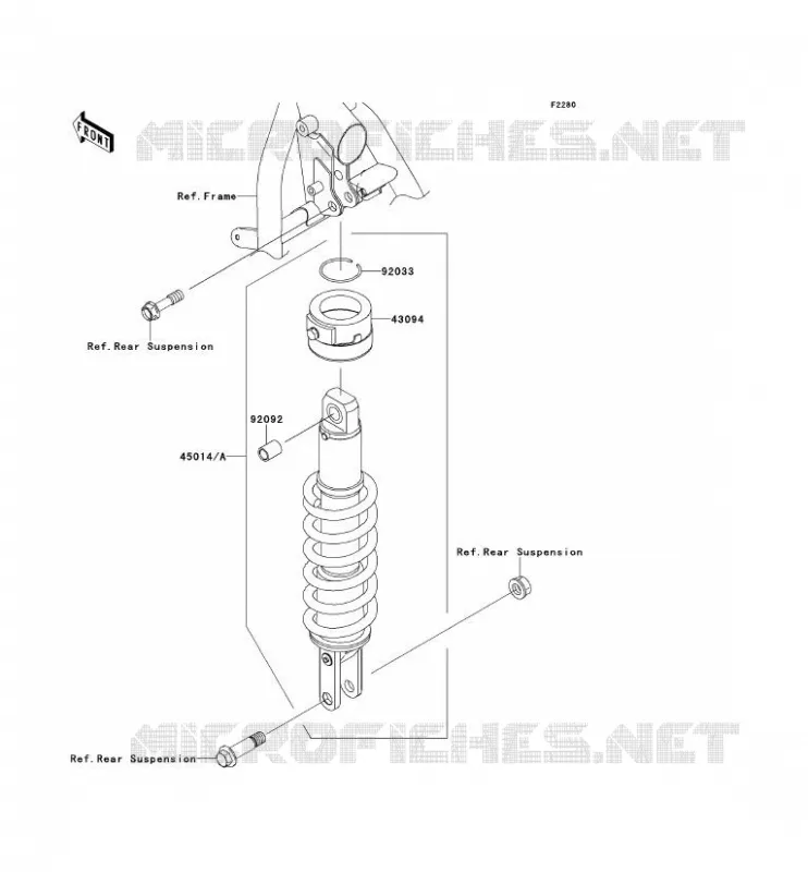 SUSPENSION - SHOCK ABSORBER Kawasaki MOTOS 650 2009 KLR650  KL650E9F