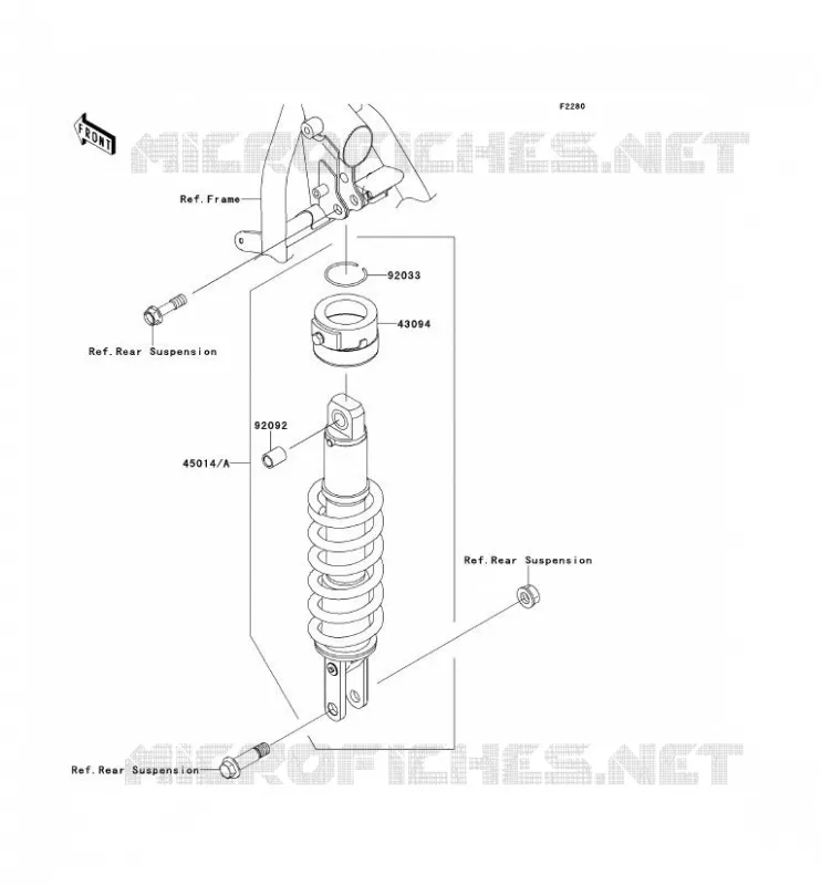 SUSPENSION - SHOCK ABSORBER Kawasaki MOTOS 650 2010 KLR650  KL650EAF