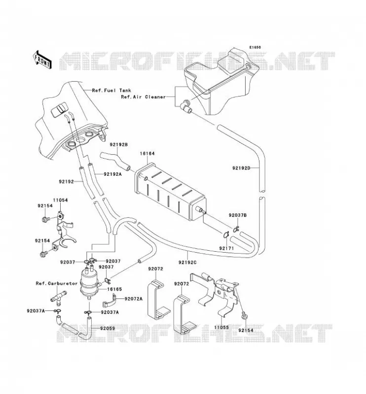 FUEL EVAPORATION SYSTEM(CA) Kawasaki MOTOS 650 2011 KLR650  KL650EBF