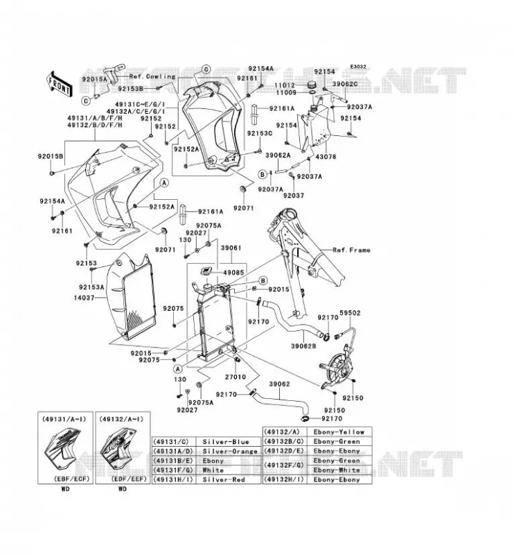 RADIATOR Kawasaki MOTOS 650 2011 KLR650  KL650EBF