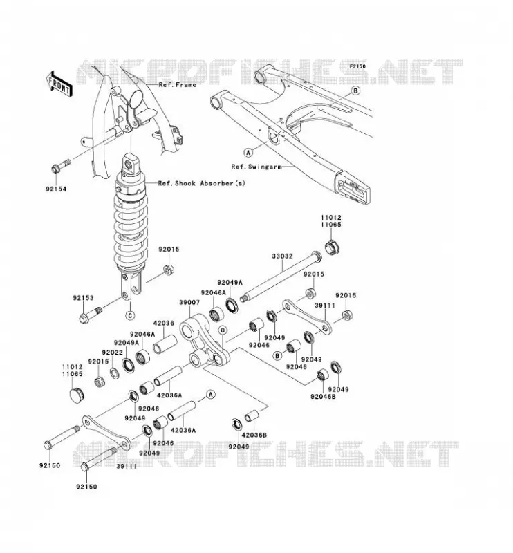 REAR SUSPENSION Kawasaki MOTOS 650 2012 KLR650  KL650ECF