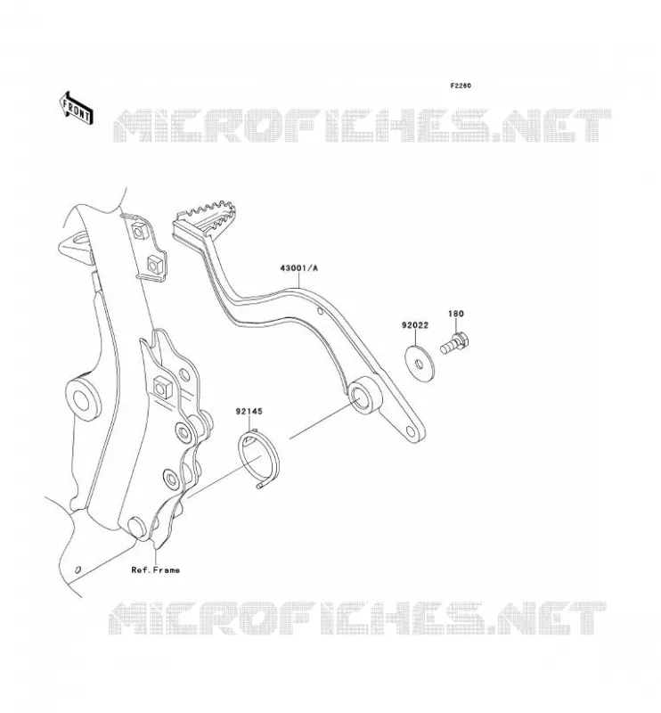 BRAKE PEDAL Kawasaki MOTOS 650 2012 KLR650  KL650ECF