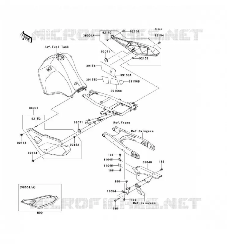 SIDE COVERS - CHAIN COVER Kawasaki MOTOS 650 2012 KLR650  KL650ECF