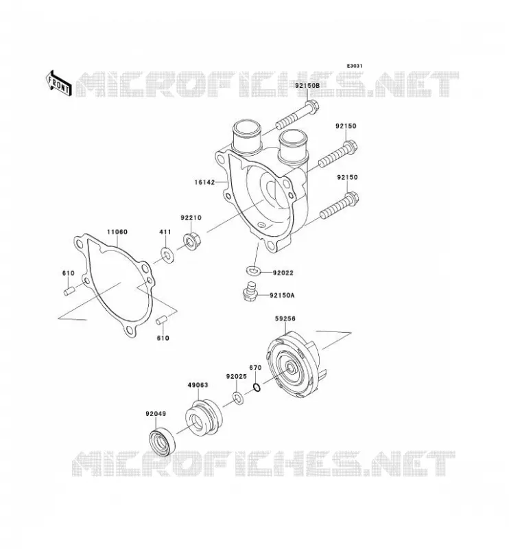 WATER PUMP Kawasaki MOTOS 650 2012 KLR650  KL650ECF