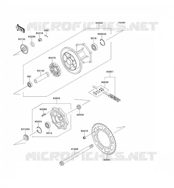 REAR HUB Kawasaki MOTOS 650 2012 KLR650  KL650ECF