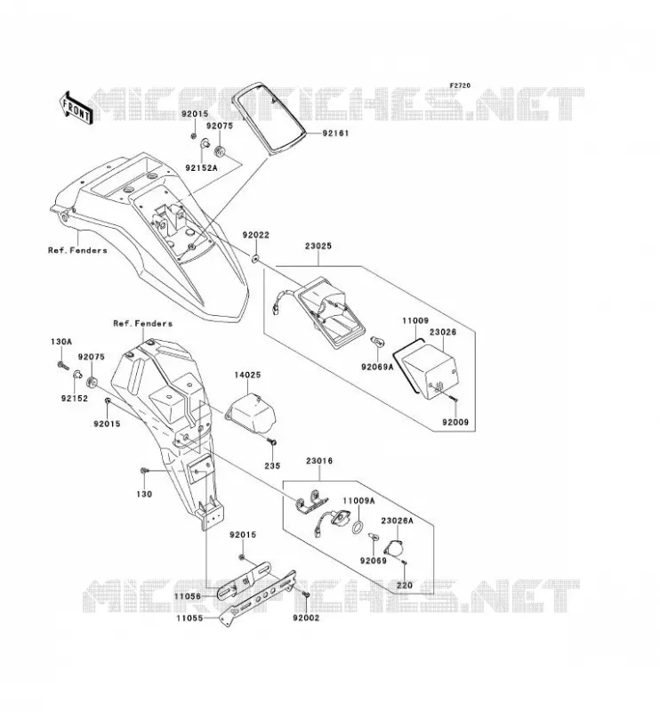 TAILIGHT(S) Kawasaki MOTOS 650 2012 KLR650  KL650ECF