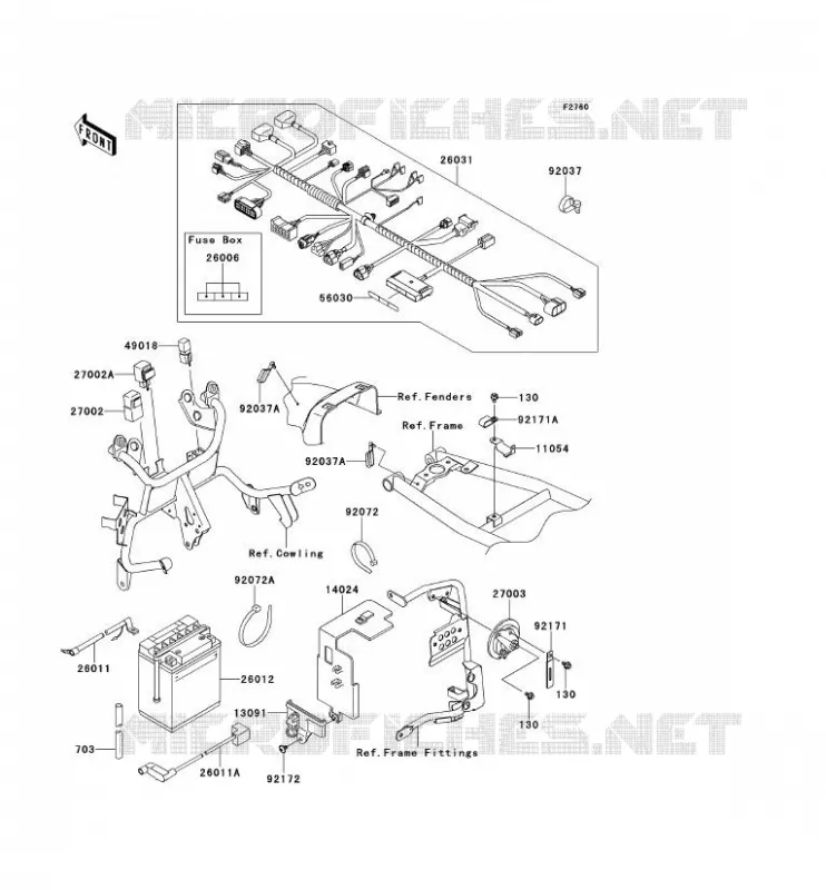 CHASSIS ELECTRICAL EQUIPMENT Kawasaki MOTOS 650 2013 KLR650  KL650EDF