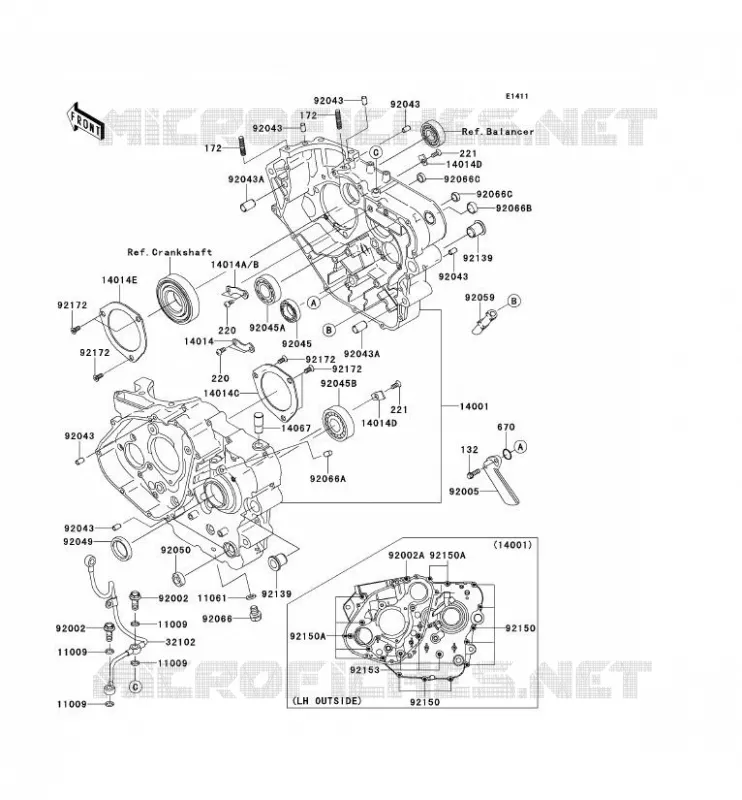 CRANKCASE(S) Kawasaki MOTOS 650 2013 KLR650  KL650EDF