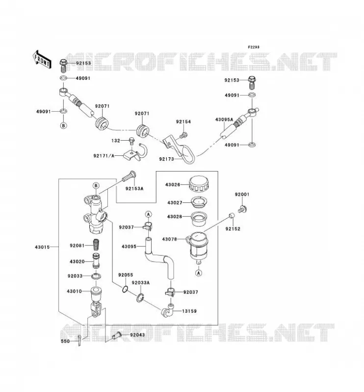 REAR MASTER CYLINDER Kawasaki MOTOS 650 2013 KLR650  KL650EDF