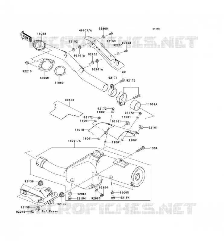EXHAUST Kawasaki MOTOS 650 2013 KLR650  KL650EDF