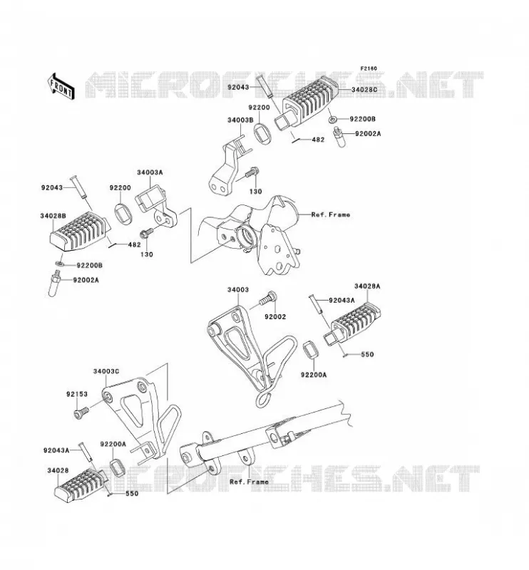 FOOTREST Kawasaki MOTOS 650 2013 KLR650  KL650EDF
