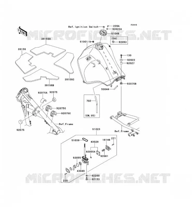 FUEL TANK Kawasaki MOTOS 650 2013 KLR650  KL650EDF