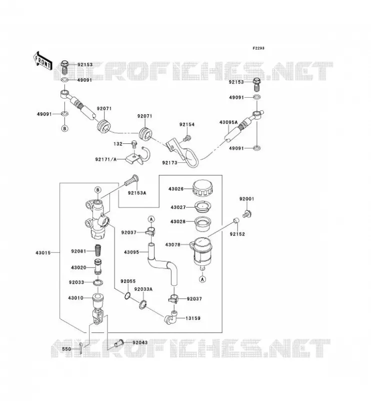 REAR MASTER CYLINDER Kawasaki MOTOS 650 2013 KLR650  KL650EDF