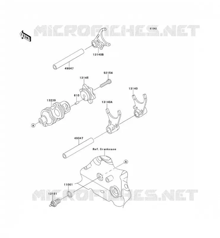 GEAR CHANGE DRUM - SHIFT FORKS Kawasaki MOTOS 650 2014 KLR650  KL650EEF