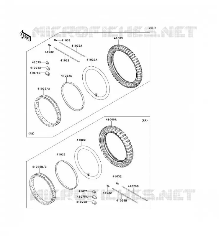 WHEELS - TIRES Kawasaki MOTOS 650 2014 KLR650  KL650EEF