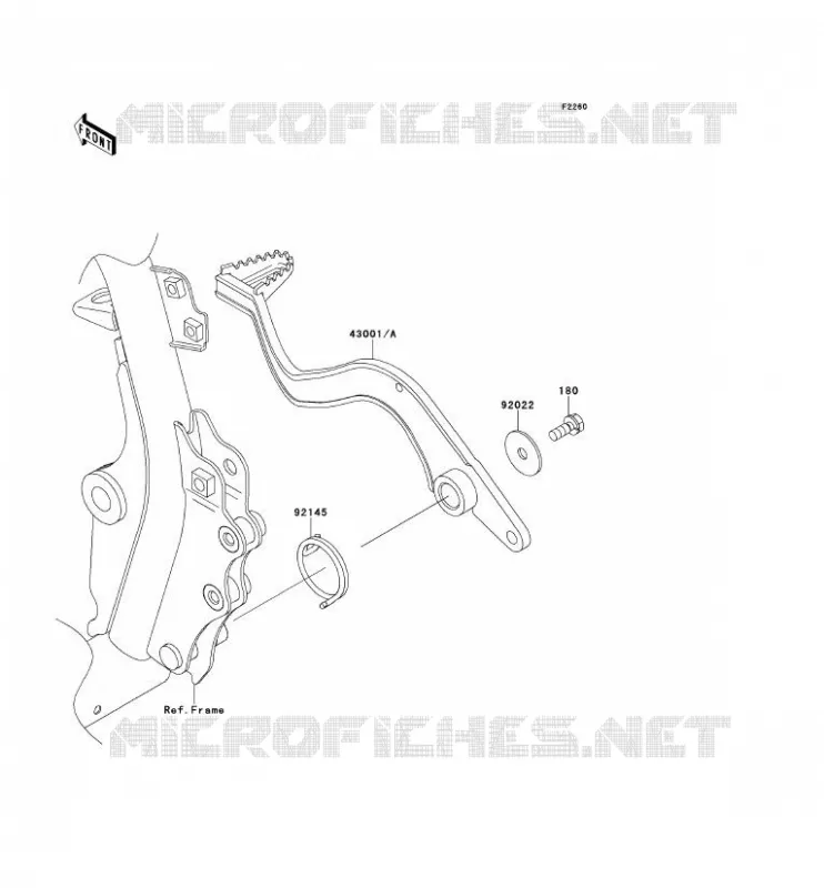 BRAKE PEDAL Kawasaki MOTOS 650 2014 KLR650  KL650EEF
