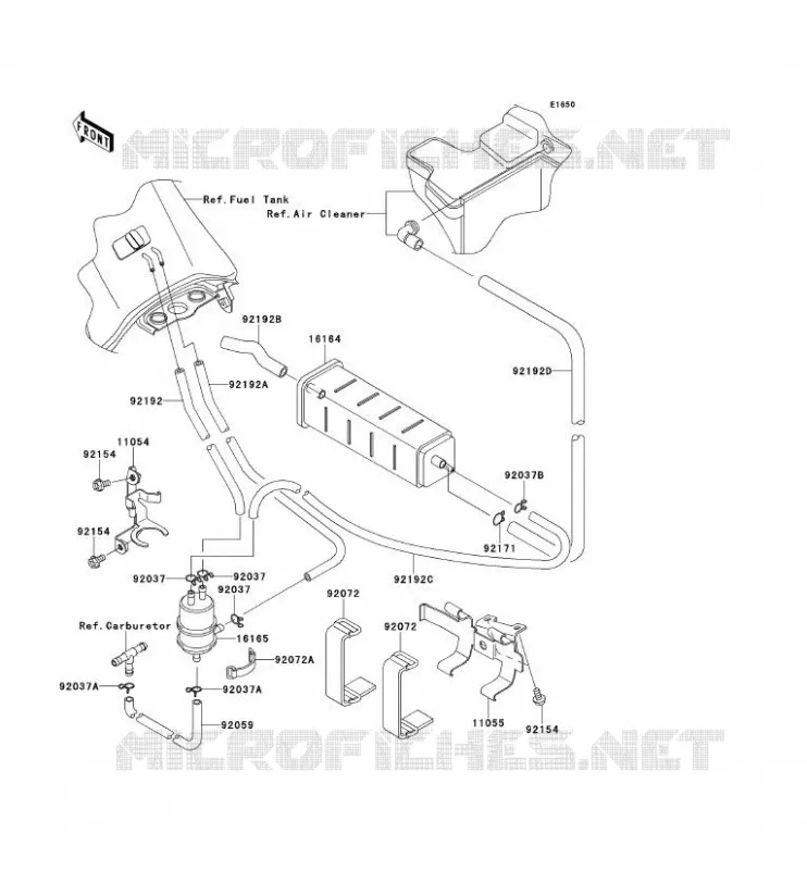 FUEL EVAPORATION SYSTEM(CA) Kawasaki MOTOS 650 2014 KLR650  KL650EEF