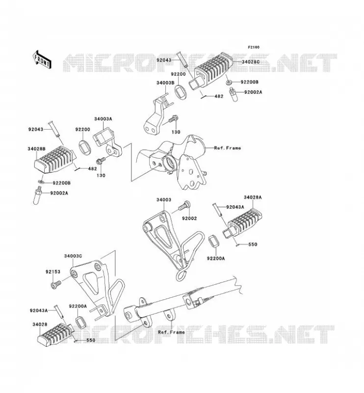 FOOTREST Kawasaki MOTOS 650 2014 KLR650  KL650EEF