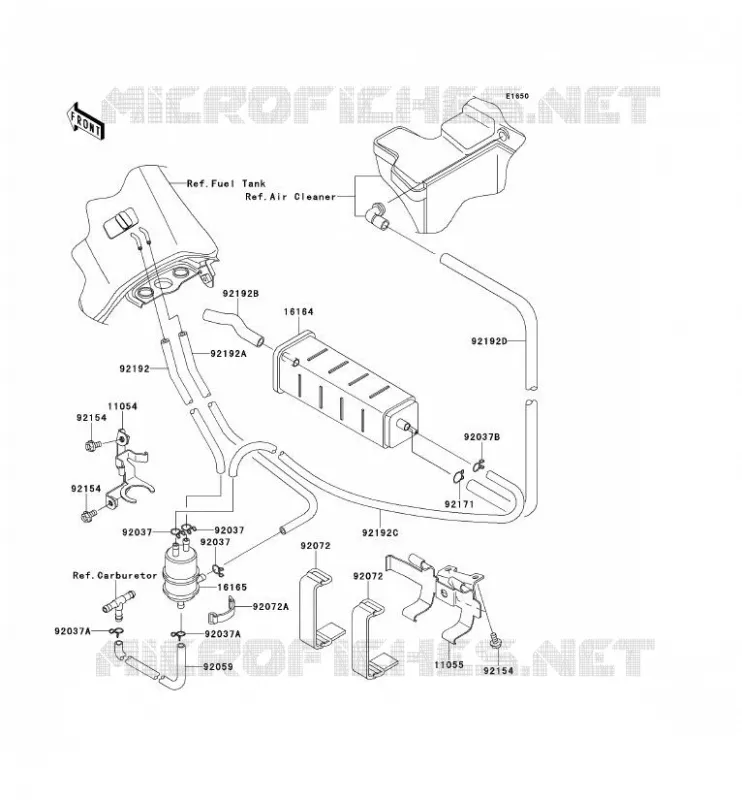 FUEL EVAPORATION SYSTEM(CA) Kawasaki MOTOS 650 2014 KLR650  KL650EEF